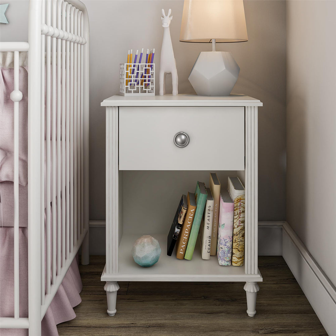 Kids’ Nightstand with Cubby Space -  White