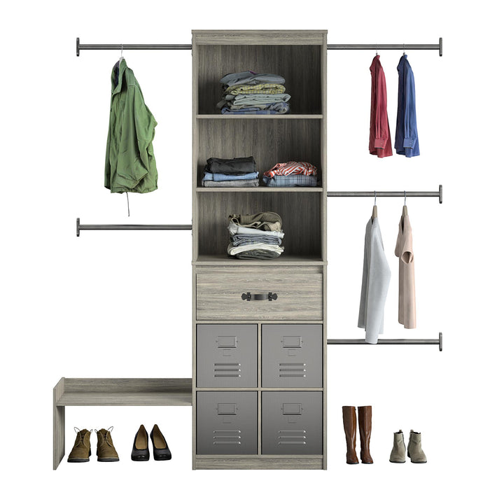 Nova Grow with Me Adjustable Kids’ Closet Organizer System - Gray Oak