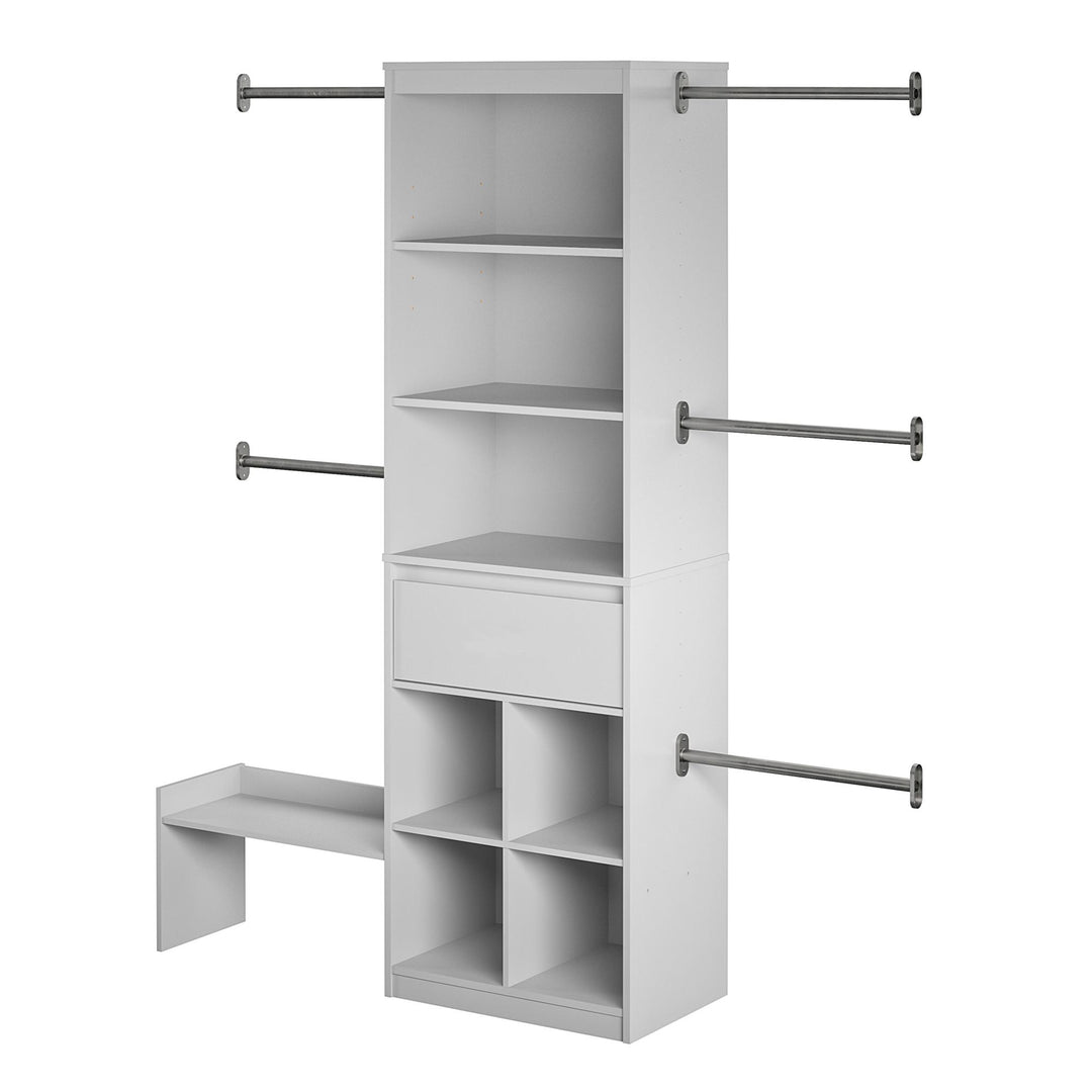 Closet organizer with adjustable poles for children -  Dove Gray