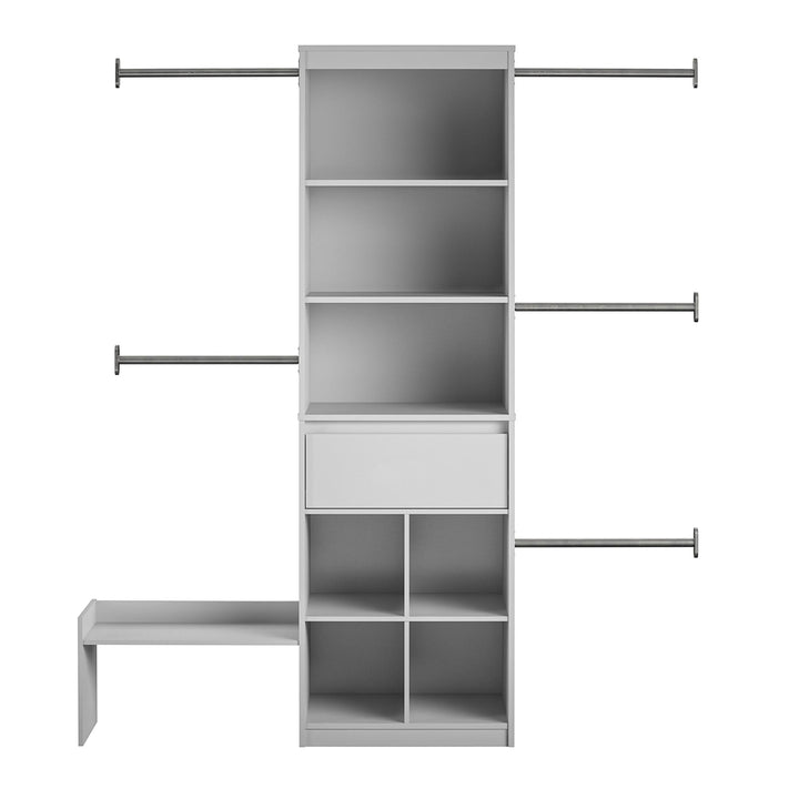 Grow with Me Adjustable Closet Organizer System with Adjustable Poles - Dove Gray