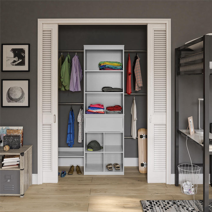 Grow with Me Adjustable Closet Organizer System with Adjustable Poles - Dove Gray