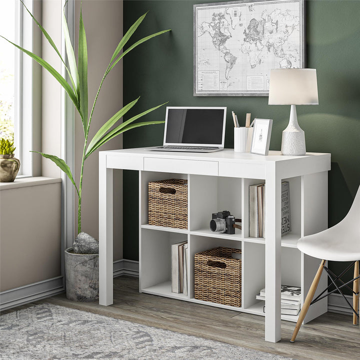Computer desk with multiple compartments by Parsons -  White