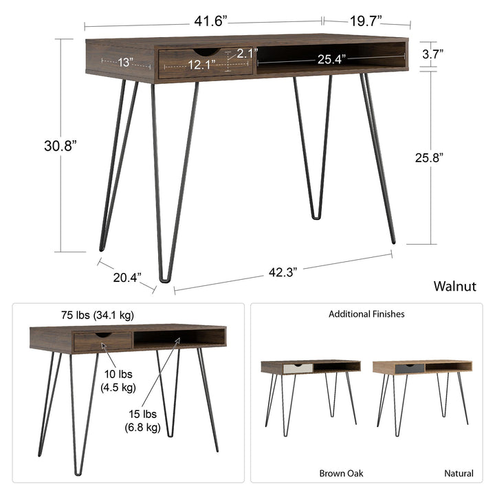 Best Concord desk for work from home -  Brown Oak
