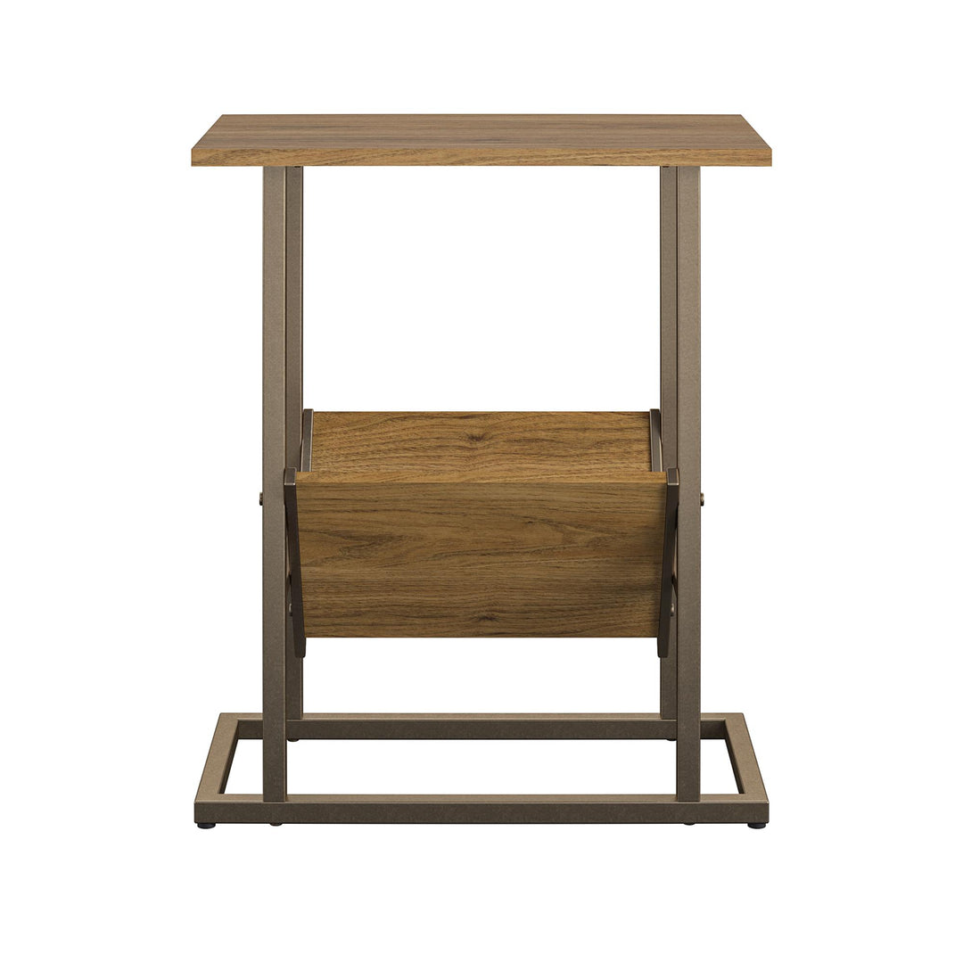 Regal table with metal accents -  Walnut