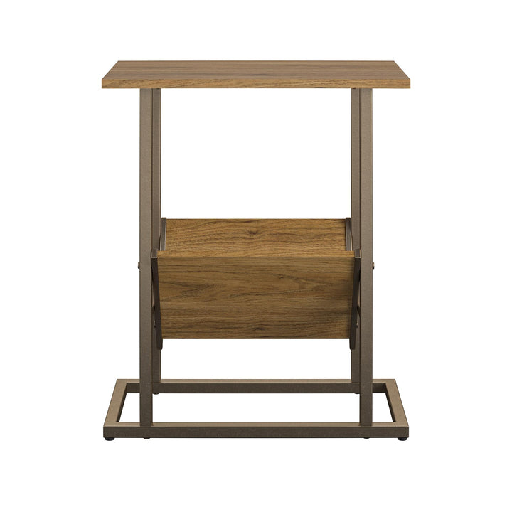 Regal table with metal accents -  Walnut