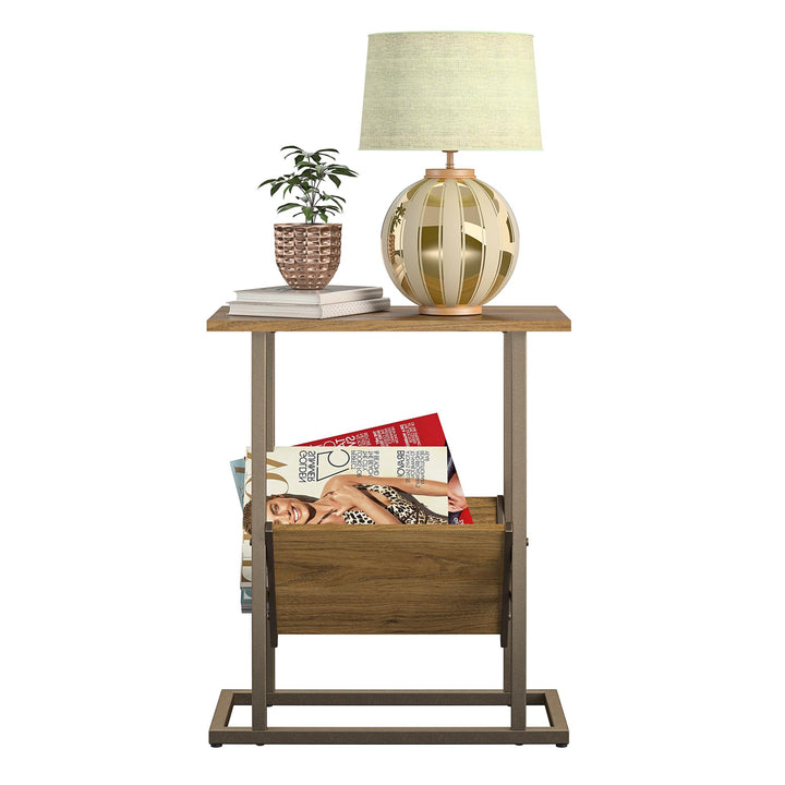 Regal table with storage drawer -  Walnut