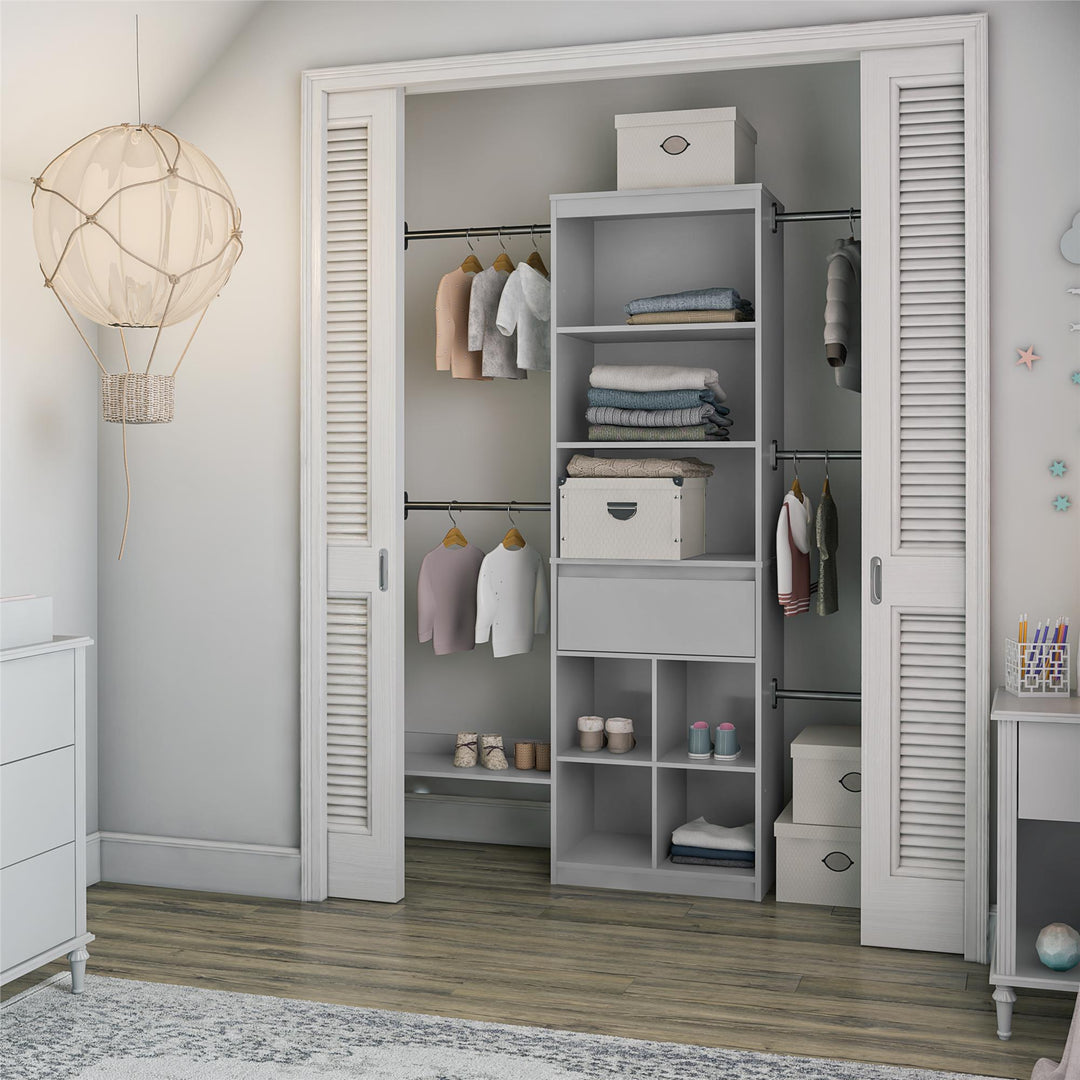 Grow with Me Adjustable Closet Organizer System with Adjustable Poles - Dove Gray