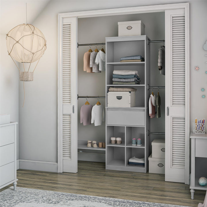 Grow with Me Adjustable Closet Organizer System with Adjustable Poles - Dove Gray