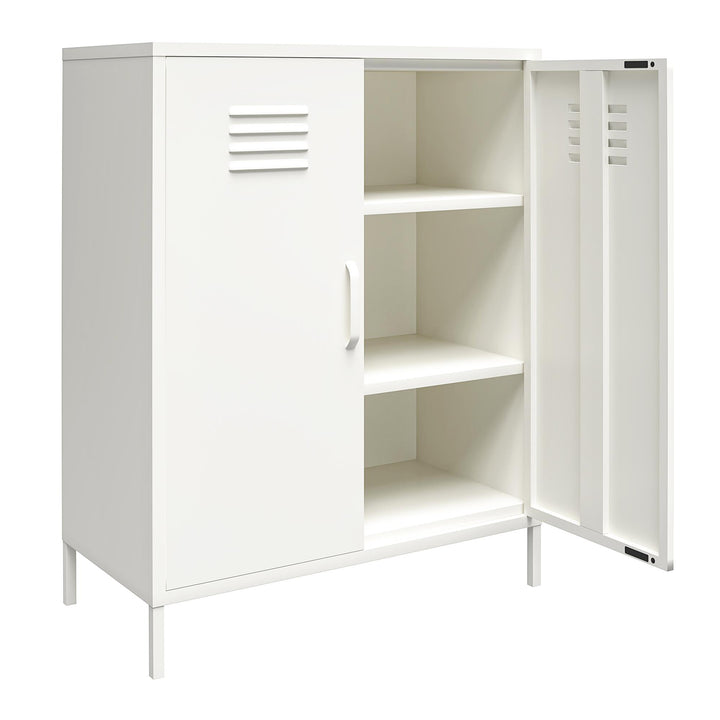 3 shelf metal storage cabinet - White
