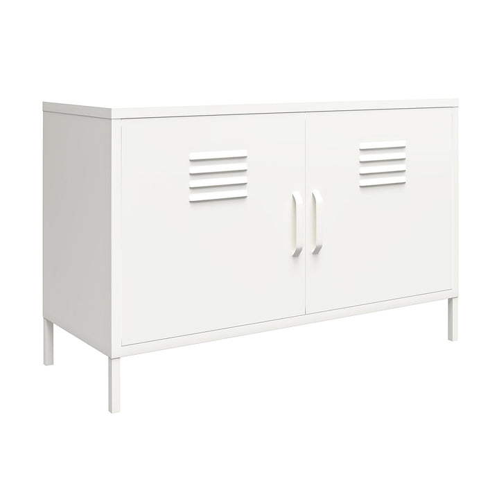Small accent storage cabinet with doors - White