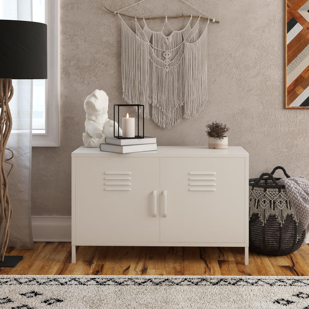 Accent cabinet with shelves - White