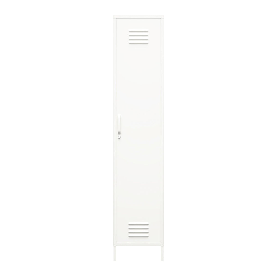 Single door cabinet with shelves - White
