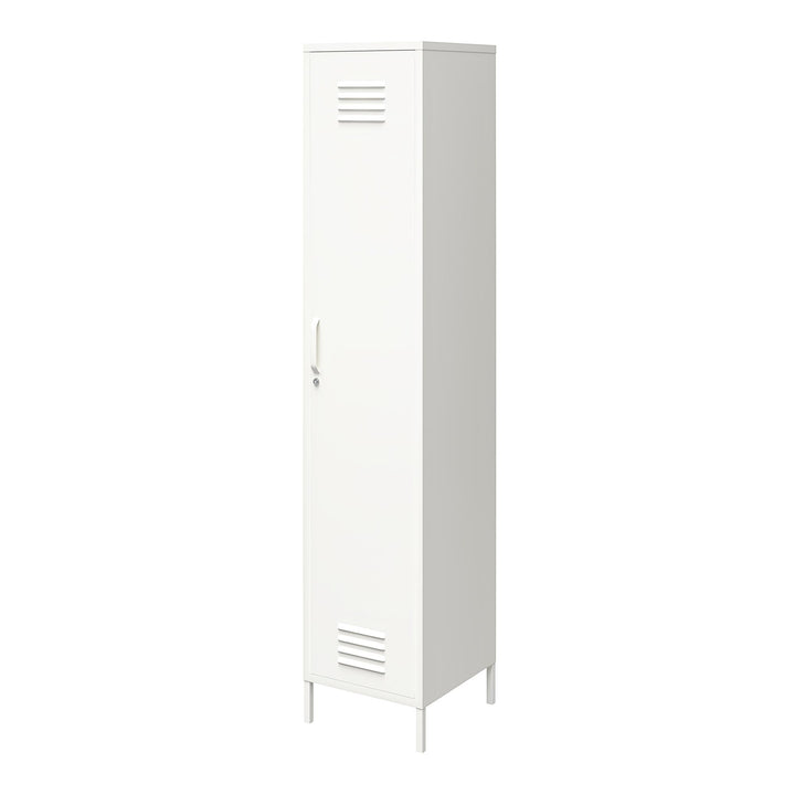 Single door metal locker cabinet - White