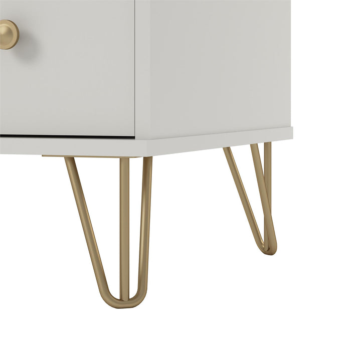 Dresser with 4 Drawers and Modern Design -  White