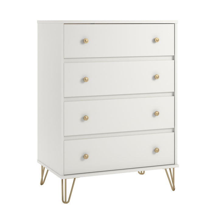 Modern 4 Drawer Dresser for Bedroom -  White