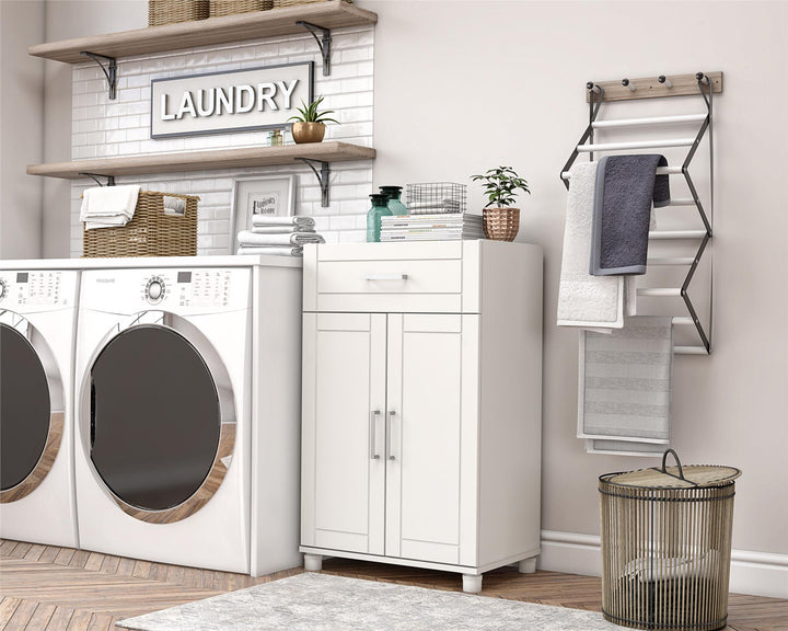 Modern design 1 drawer 2 door cabinet -  White