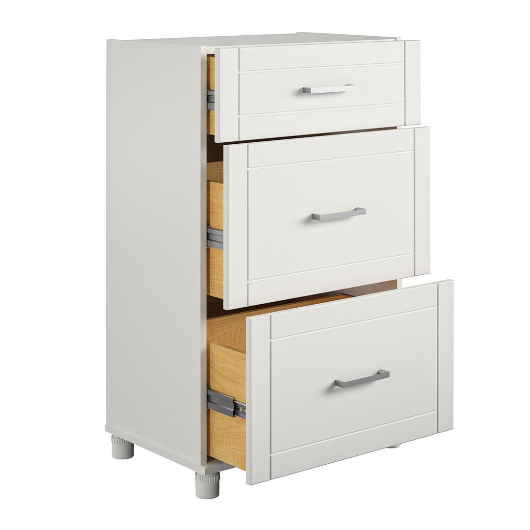 24" adjustable leg drawer cabinet -  White
