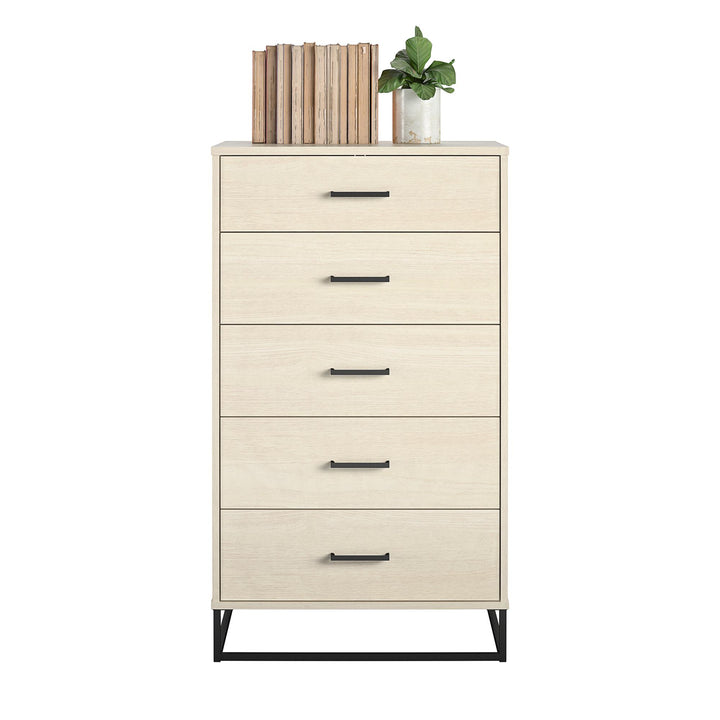 5 Drawer Dresser for Bedroom -  Ivory Oak