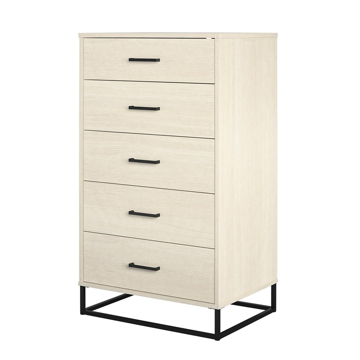 Kelly Style 5 Drawer Dresser -  Ivory Oak