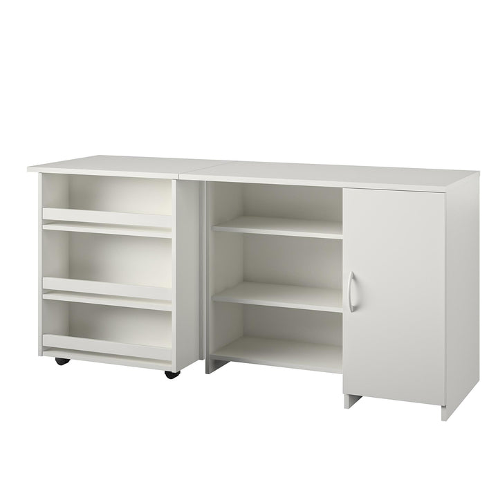 Stylish Arleta Swivel Craft Desk and Workbench -  White