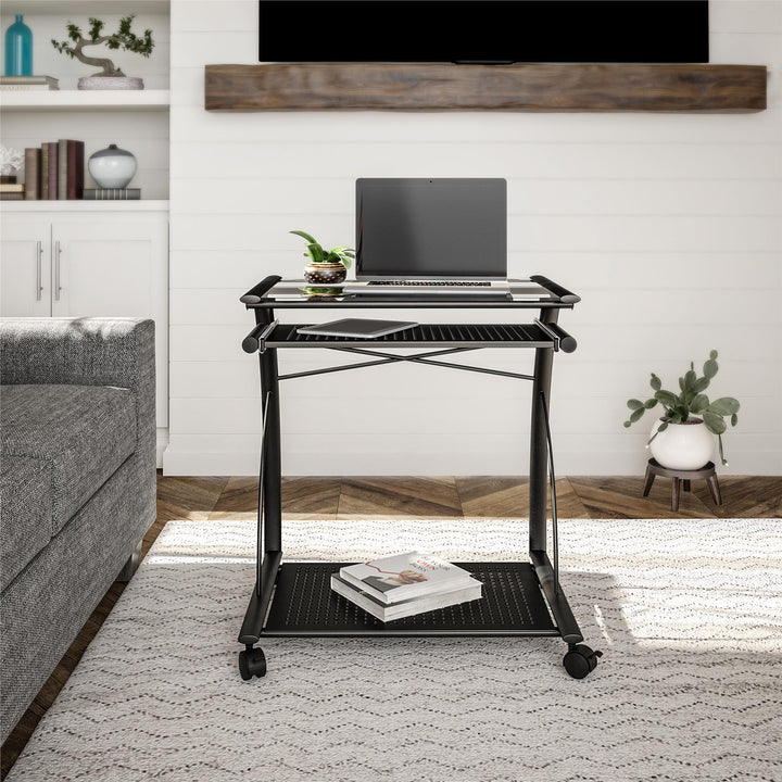 Sheldon mobile computer desk -  Black