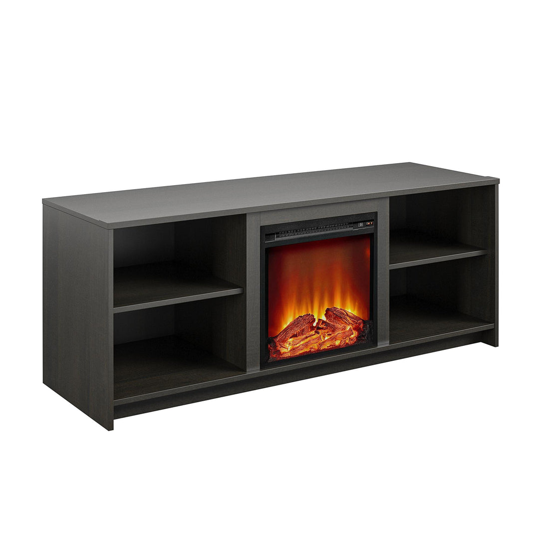 tv stand with long fireplace - Espresso