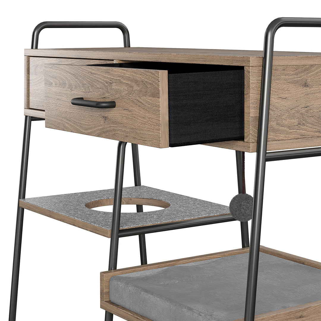 Best materials for accent tables with pet beds -  Rustic Oak