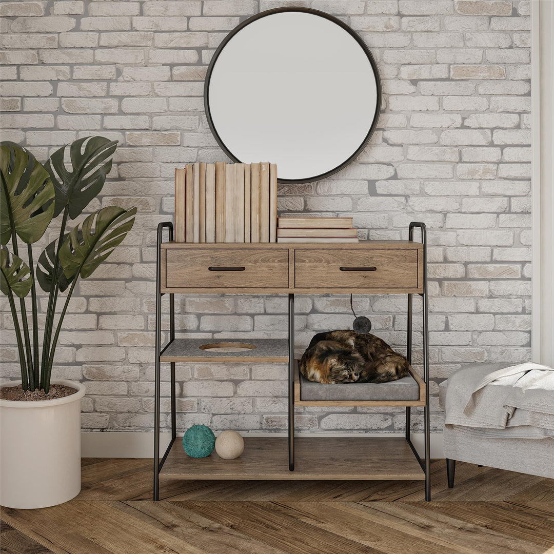 O'Malley accent table with pet-friendly design -  Rustic Oak