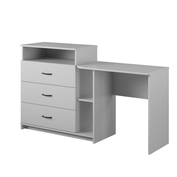 Rebel Dresser with Desk and Side Storage -  Dove Gray