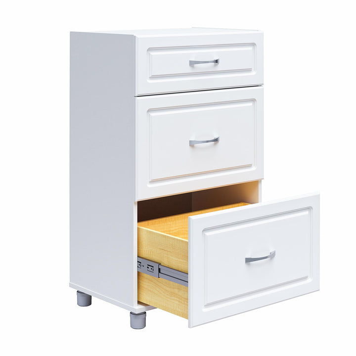 3 drawer base cabinet for organized living -  White