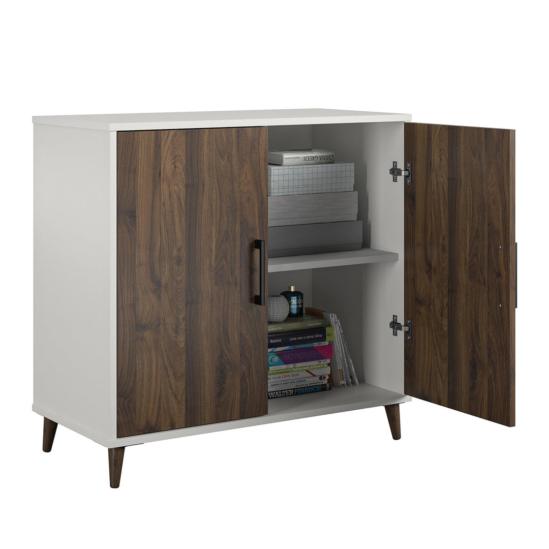 Accent Cabinet with 2 Doors and 4 Storage Shelves Modern -  White