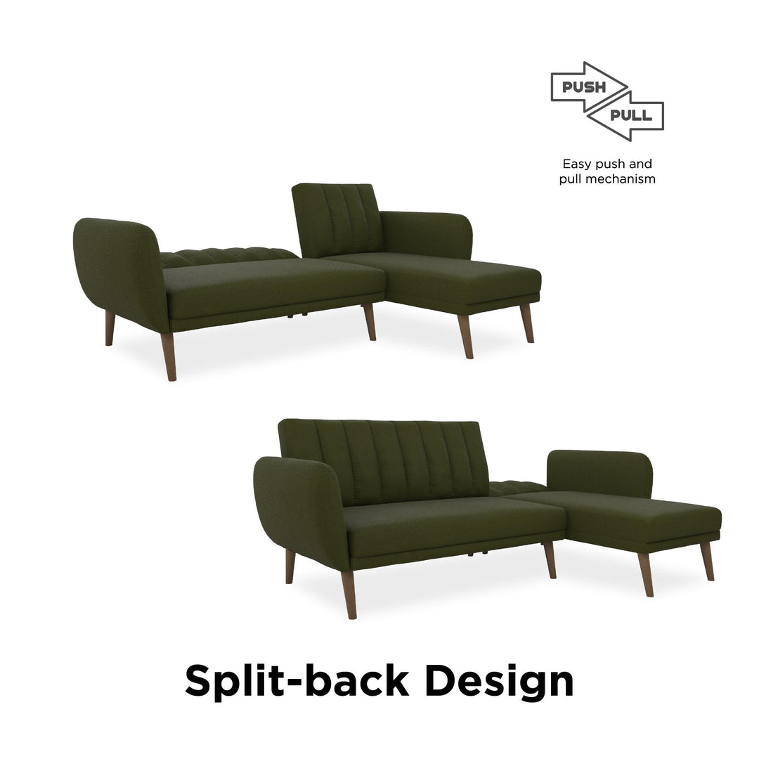 Durable and Comfortable Sectional Futon Sofa -  Green
