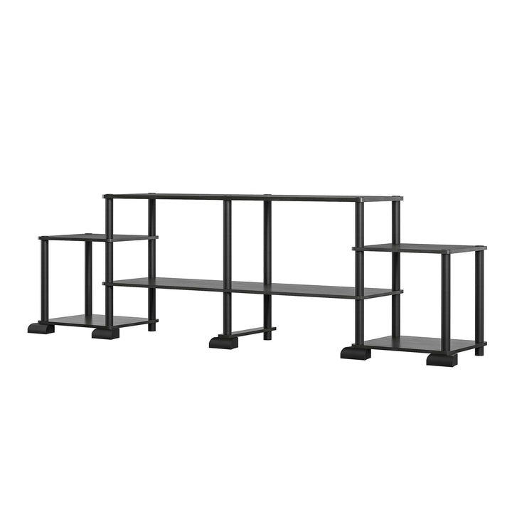 Spacious 50 inch TV stand with no-tools assembly -  Black Oak