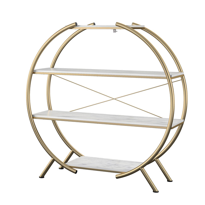 White marble bookcase modern design -  White marble