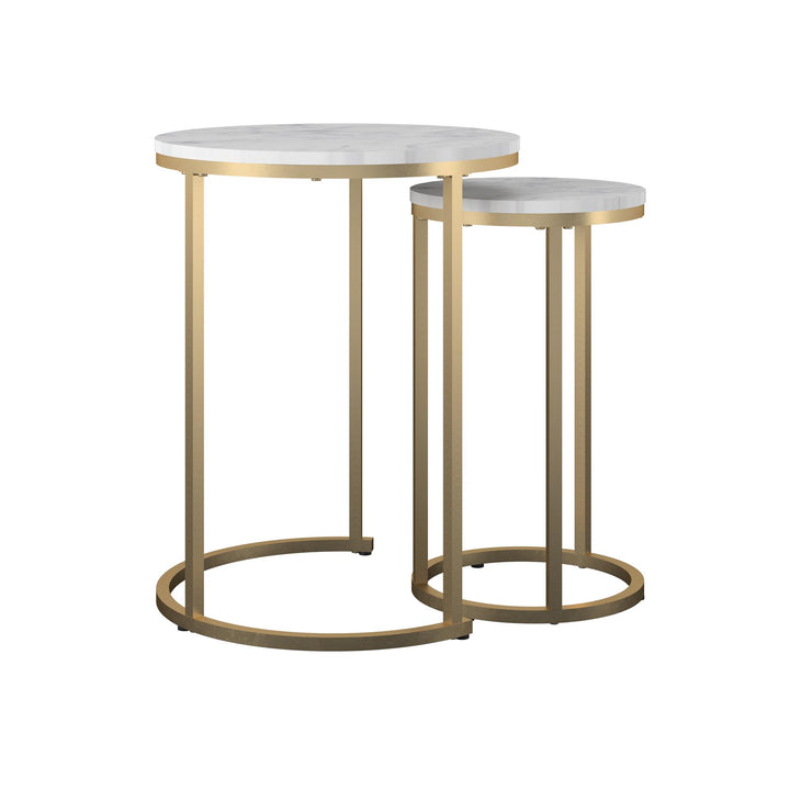 CosmoLiving by Cosmopolitan Amelia Nesting Tables -  White marble