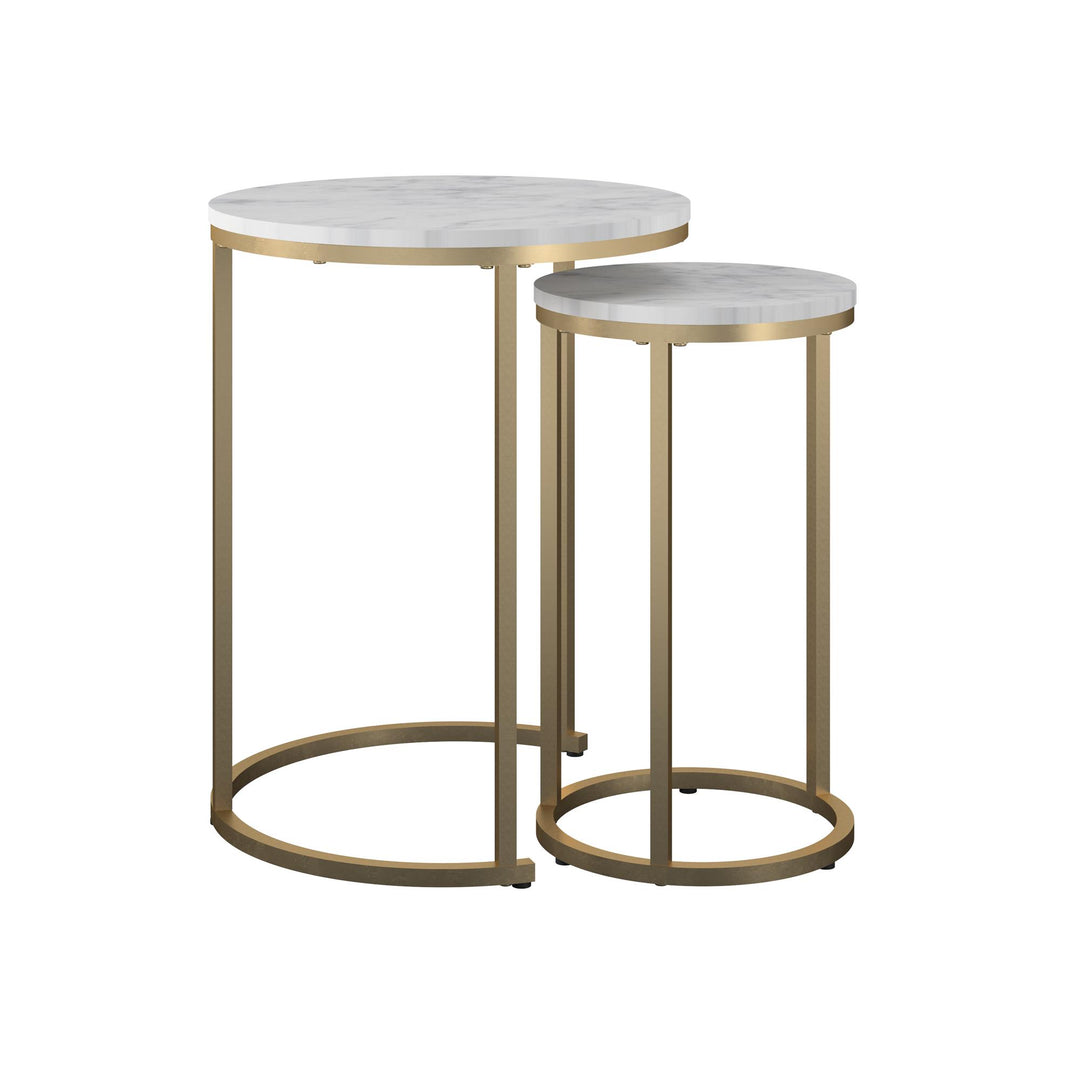 Stylish Nesting Tables by CosmoLiving -  White marble