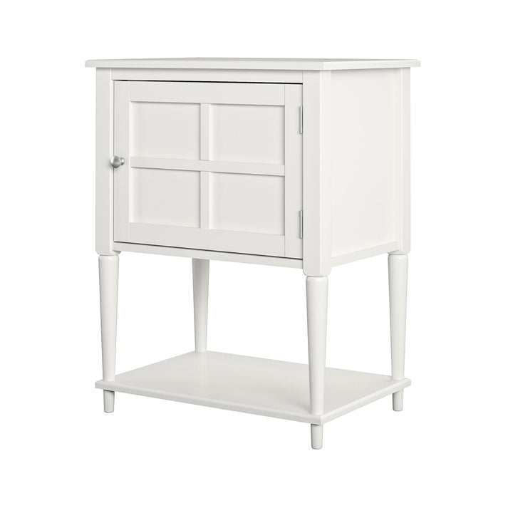 Accent table with mullioned door detail -  White