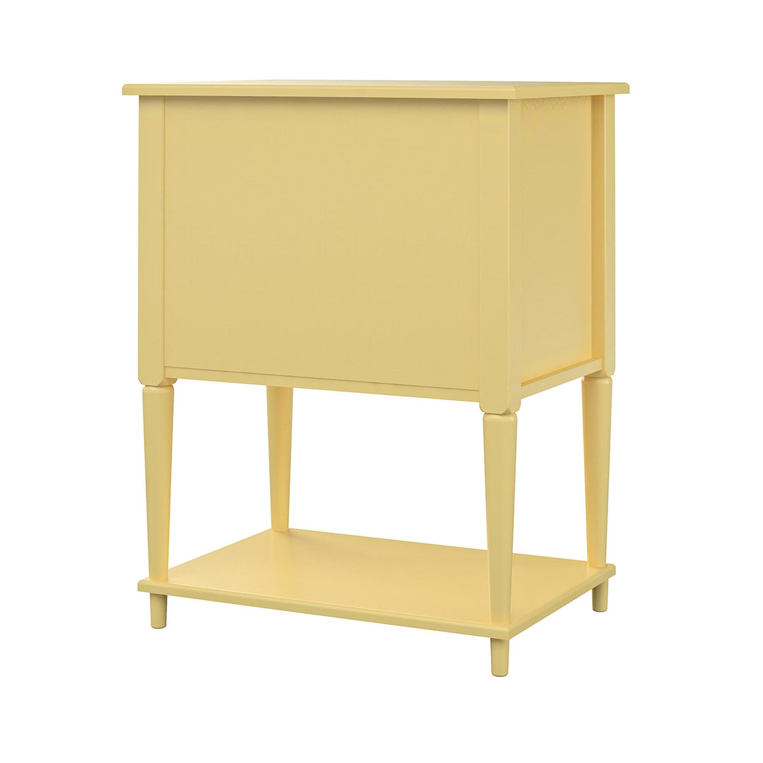 Fairmont Accent Table with 3 Shelves and Mullioned Frame Door  -  Yellow