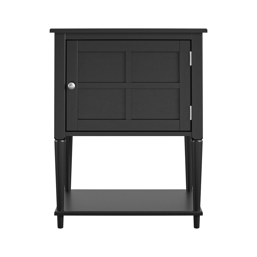 Decorative table with glass framed door -  Black