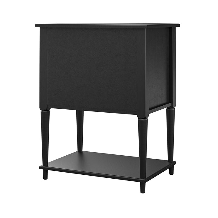 Fairmont table with storage shelves -  Black