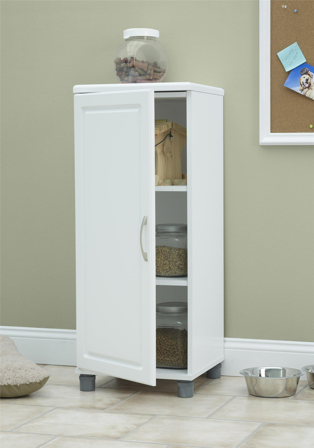 Multipurpose storage cabinet for organized living -  White