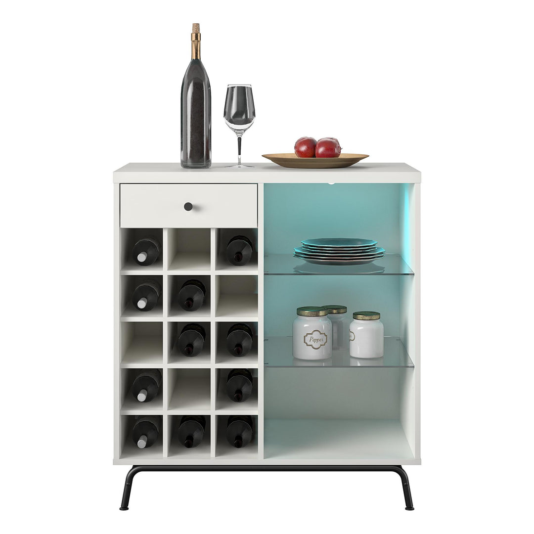 Cabinet for 15 bottles with LED -  White
