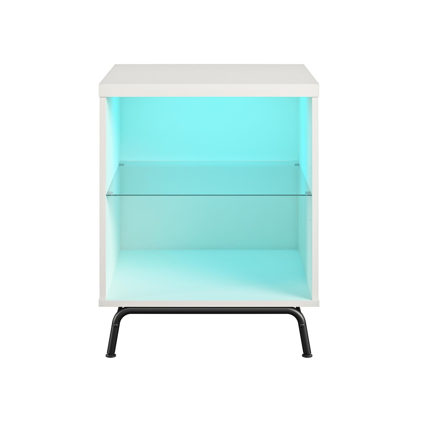 Melbourne End Table with LED and Glass Shelf RealRooms