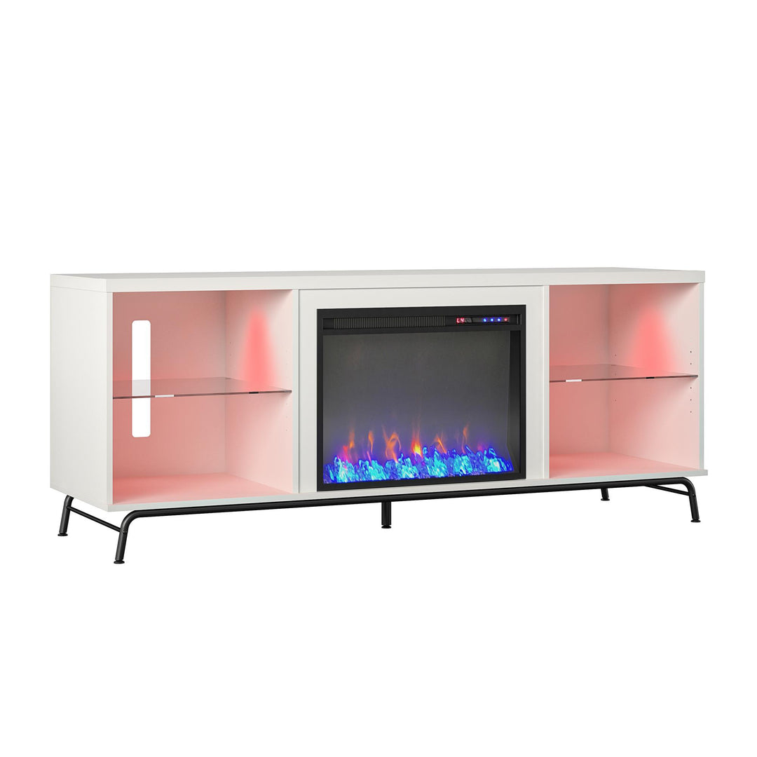 Modern Melbourne Fireplace TV Stand -  White