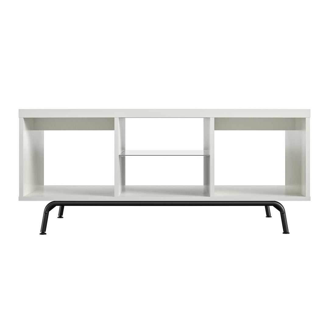 Melbourne Coffee Table with Glass Shelf and 2 Open Compartments - White