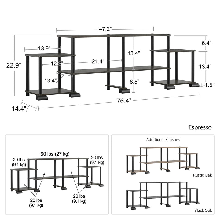 Tool-free TV stand assembly by Condor -  Black Oak