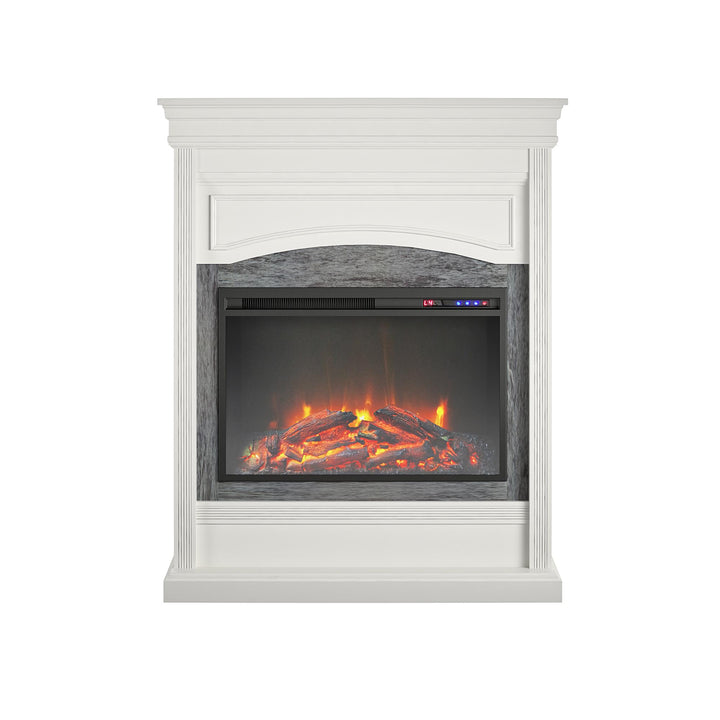 Lamont Electric Fireplace Mantel with 26 Inch Fireplace Insert  -  White