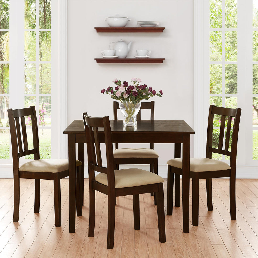 Redmond 5 Piece Traditional Dining Set with Table and 4 Chairs - Espresso
