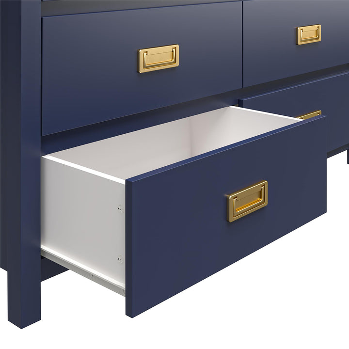 Organized baby room with 6 drawer changing dresser -  Navy