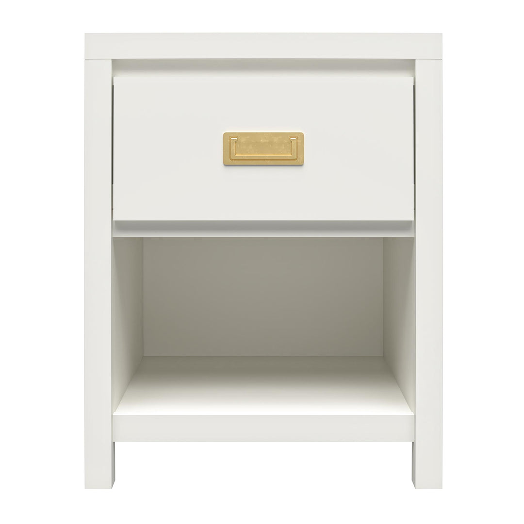 Monarch Hill Haven Kids’ 1 Drawer Nightstand with Gold Drawer Pull  -  White